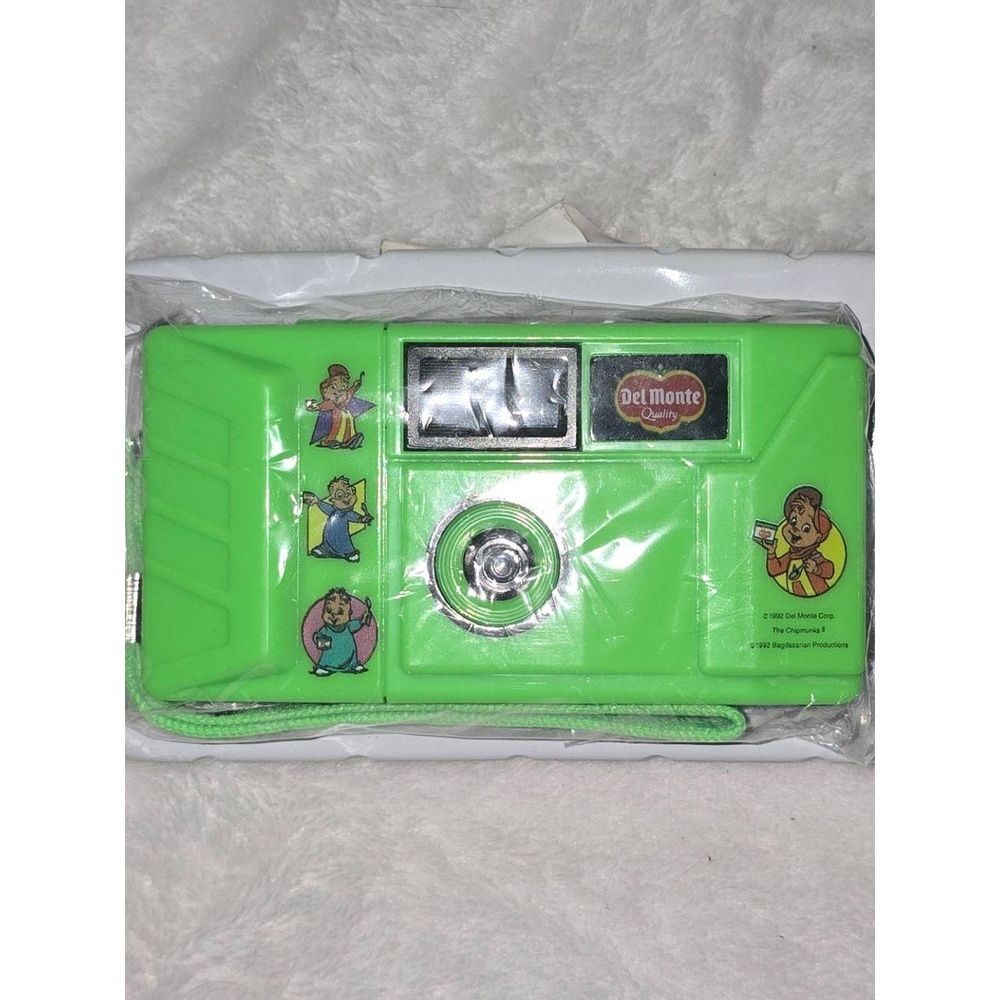 NEW Del Monte Alvin Chipmunks 110 Film Camera Neon Green Collectible Box Damage - Picture 3 of 6